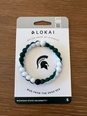 Lokai Michigan State Beaded Bracelet in Green, White and Black